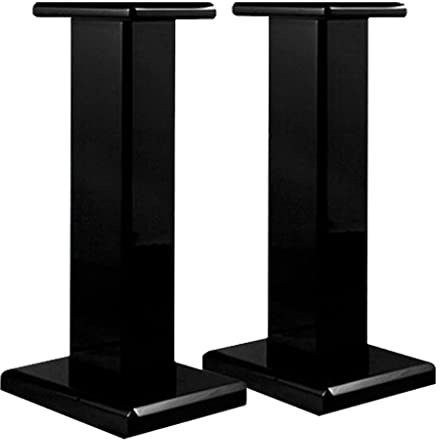 Pieds Supports D'enceintes D'étagère, 1 Paire, Supports pour Boîtier D'étagère HiFi Home-Cinéma Et Haut-parleurs Satellites Supports D'enceintes en Bois (Color : Black, S : 36 * 26 * 63cm)