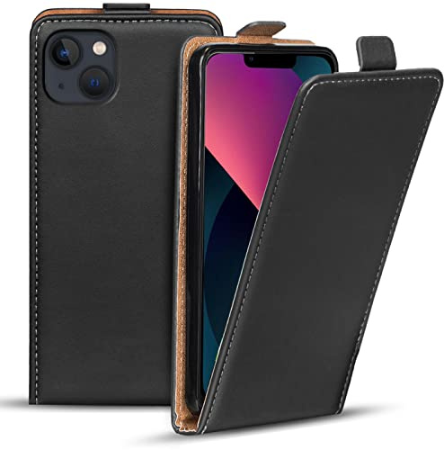 Verco Flip Cover für iPhone 14 Case, Flipstyle Schutzhülle für iPhone 14 Hülle Tasche vertikal klappbare Handyhülle, Schwarz
