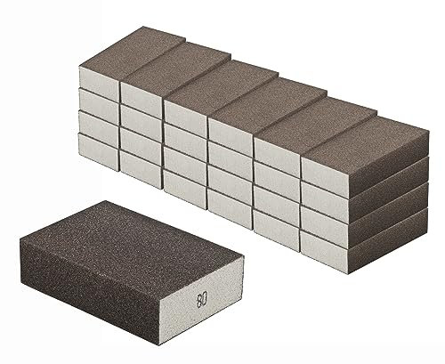 Schleifschwamm 96 Stück Schleifschwämme Grobe Körnung K80 für Holz Lack Metall Trocken u. Nass Schleifen waschbar u. wiederverwendbar