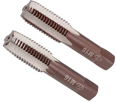 CoCud Hand Threading Taps, M16 x 2 Thread, Metric Alloy Tool Steel Screw Tapping Taper Bottom Tap - (Applications: for Machine Thread Repair), 1-Pair