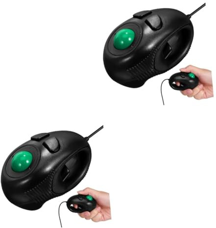 Mikikit 4D Trackball Mouse Usb Wired Ergonomic Handheld Mini Mouse with 3 Buttons and Thumb-Controlled Scrolling for Laptop and Desktop Use