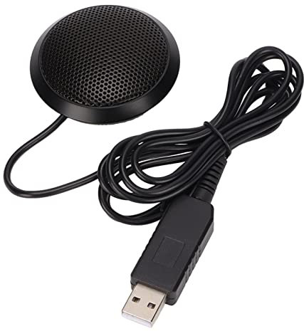 Cyrank Microfono USB, Altoparlante per Conferenze USB Microfono Vivavoce Omnidirezionale a 360° per Riunioni Online, Giochi, Chat