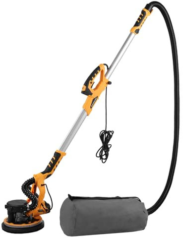 Irfora Trockenbauschleifer, 1390 W elektrischer Schleifer mit 20 Stück Schleifscheiben, 5 Wandschleifer mit Variabler Geschwindigkeit 800–1800 U/min und ausziehbarem Griff, LED-Licht
