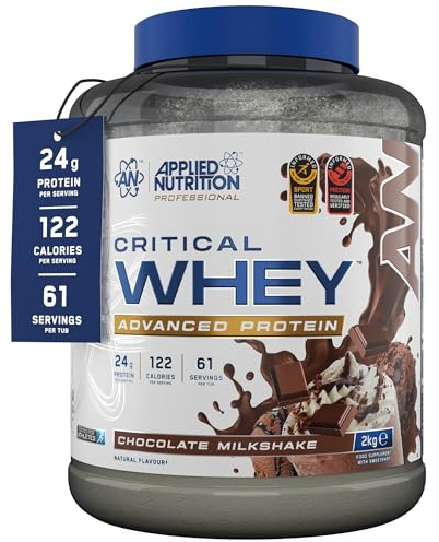 Applied Nutrition Critical Whey Protein Powder 2kg - High Protein Powder | Développement musculaire with BCAAs & Glutamine (Chocolate Milkshake)