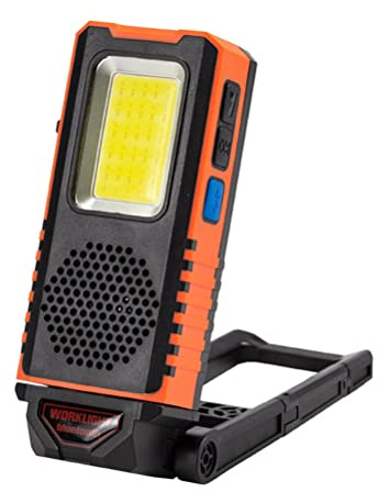 VBESTLIFE Tragbare Tragbare Taschenlampe für Autoreparaturwerkzeuge, Multifunktionale LED-Arbeitsleuchte mit Magnet und -Lautsprecher, COB-Flutlicht, Wiederaufladbare (WK05)