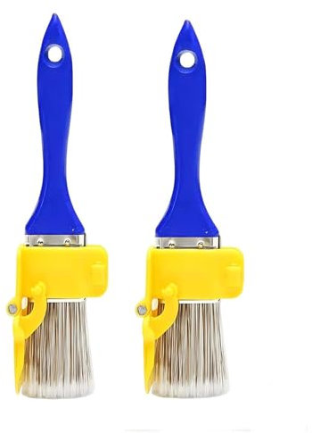 XTAIQD 2 pinceles de pintura, corte en pincel, herramientas de corte para, bordeador, cepillo de pintura para bordes, pincel de pintura de esquina oculto para pared interior (azul profundo)