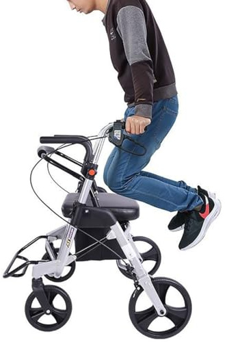 Deambulatore Rollator Pieghevole,deambulatore da esterno,pieghevole Girello ultraleggero,Girello anziani,Altezza regolabile,Pedali pieghevoli A