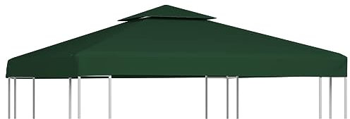 Mengtu Pavillon Ersatzdach Pavillondach Dachplane UV-Schutz und Wasserdicht Ersatzbezug Dach mit Kaminabzug Pavillonabdeckung Ersatzdach Dachplane für Pavillon 310 g/m² Grün 3x3 m