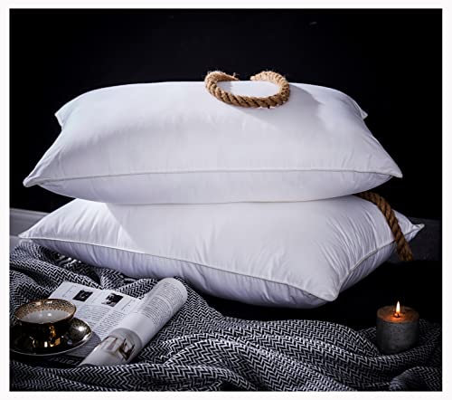 myAIMS Goose Down Feather Duvet Quilt [ ] Deluxe Best Hotel Quality Super Soft Warm & Cosy Anti Allergy Computer Quilted Construction, Self-fabric piping (Goose Down Feather, Pillows Pack of 2)
