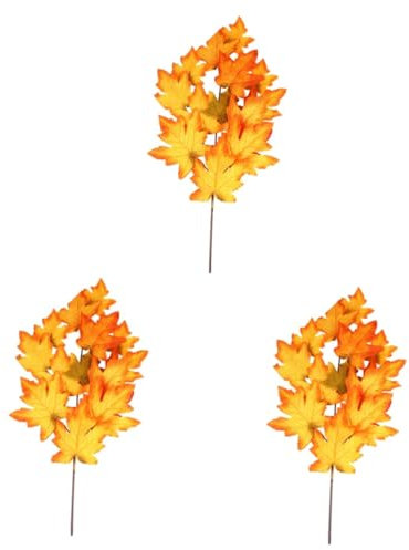 STOBAZA 3pezzi Decorazione Autunnale Simulazione Di Foglie Di Acero Per Ringraziamento Ornamenti Chic Per Casa e Ufficio Per Addobbi Festivi e Scene Fotografiche