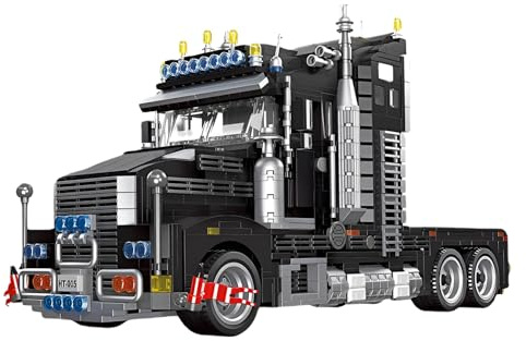 Fuleying LKW Bausteine Bausatz, LKW Modell Klemmbausteine, Simulation Fahrzeug Sammel Bauspielzeug Display für Jugendliche und Erwachsene, 1545 PCS