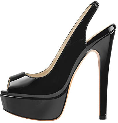 blingqueen Sexy Peep Toe Platform High Heels Slingback Pumps for Women Slip On Party Wedding Shoes