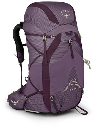 Osprey Eja 58L Damen Ultraleicht Backpacking Rucksack, Purple Dusk, WM/L