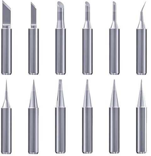 12 StüCk 900 M LöTspitzen,LöTkolben Spitzen,Universal LöTspitze,Bleifreies Material,LöTstation,Ersatz SchweißGeräTezubehöR LöTkolben Spitze,Anwendbar Ersa LöTspitze,Hakko,Yihua,Atten Usw Kompatibel