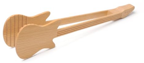Pinze in legno, a forma di chitarra, pinze in legno per tostapane, multiuso con manico lungo, pinzette da cucina, gadget creativo da cucina per pane, torte, pancetta, formaggio