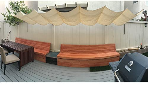 Copertura parasole di ricambio per pergola, con filo ondulato, protezione solare, tenda retrattile permeabile per gazebo a traliccio in legno