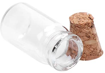Hemobllo Mini-glasflaschen Mit Korken Transparente Kleine Glasflaschen Pro Packung Diy-wunschflaschen Für Nachrichten Hochzeiten Wünsche Partygeschenke