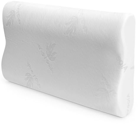 Somnia Descanso - Almohada Cervical y Cuello Viscoelástica Cojín Ortopédico para Dormir, Antiácaros Antialérgico y Transpirable Ideal para Dolores de Cuello, Funda Aloe Vera Extraíble y Lavable