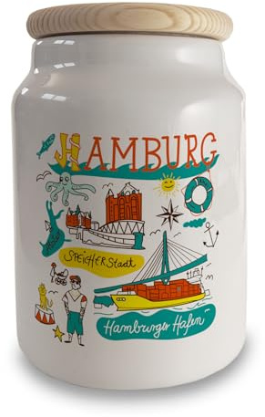 speecheese Hamburg Wimmelbild Keksdose Lustige Keksaufbewahrung für Hamburg-Fans