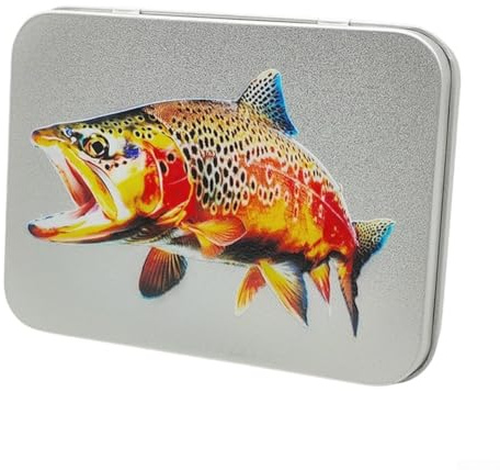Yuanpgky Scatola per esche da pesca a mosca, in latta impermeabile, con inserto in spugna, design compatto e leggero, per uso esterno (B)