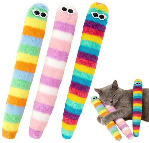 MOTIBACK Katzenminze Spielzeug, 3 Stück Katzenminze Kissen, Bunte Plüsch Katzenminze Katzenkissen, Für Indoor Katzen, Ideal für Katzenbesitzer & Mehrkatzenhaushalte