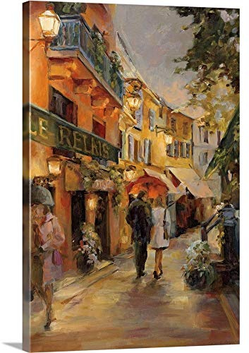 CANVAS ON DEMAND Evening in Paris Canvas Wall Art Print by Marilyn Hageman, Traditional, Home Decor, Street Scene, Nature Artwork, 16 x24in