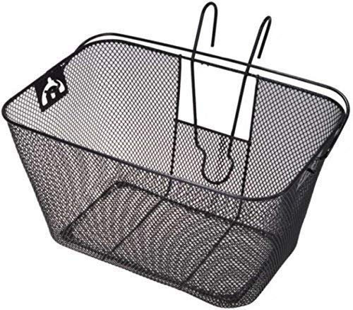 Gravidus Metall Fahrradkorb vorne - robuster Lenkerkorb mit 22l Volumen, abschrägtes Design, idealer Einkaufskorb für Fahrräder, Schwarz