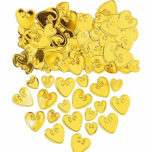 Loving Hearts Gold Embossed Metallic Confetti 14g