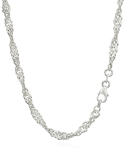 NKlaus echte 925er Sterlingsilber Silber Singapur Kette gedreht 3,70mm breit