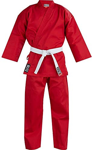 Blitz Student, Tuta Karate Unisex-Adulto, Rosso, 1/140 cm