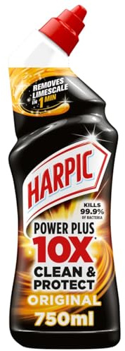 Harpic Power Plus Max Disinfectant Toilet Cleaner Limescale Removal, 750ml