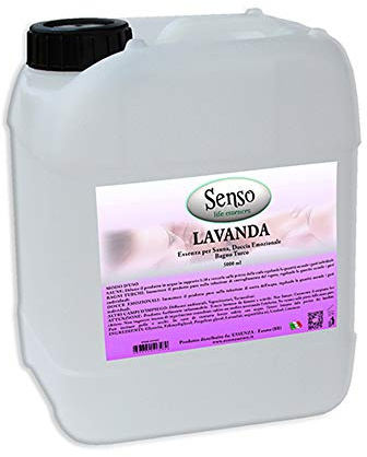 Senso Essenza Profumata per bagno turco, centro estetico, sauna, calorifero, termosifoni e deumidificatori, concentrata da diluire in acqua,varie profumazioni. (5 litri) (Lavanda)