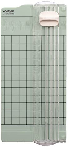 Vaessen Creative | Mini Papierschneider | Kleine Papierschneidemaschine | Schneidet Maximal A5-Format | Guillotine, Scrapbook, Hebelschneider | 16,5 x 15,3 cm | Mintgrün