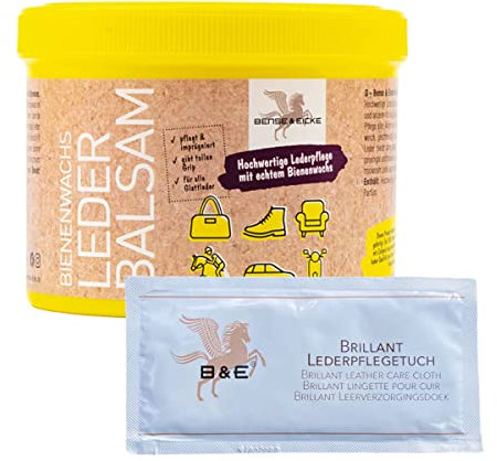 Bense & Eicke Bienenwachs-Lederpflege-Balsam 500 ml + Gratis Lederpflegetuch - Pflege von Glattleder aller Art