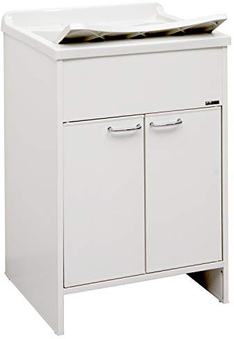 Jo-Bagno.it Lavatoio Lavanderia da esterno in Resina e PVC Bianco, Vasca e Tavola in Plastica 60 x 50 x 85 cm