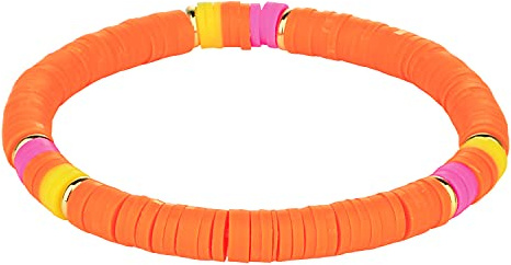 KELITCH Damen Stretch Stapelbarer Regenbogen HEISHI Perlen Armbänder Elastic Friendship Armbänder Boho Summer Beach Schmuck