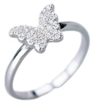 TYERY Ring aus Silber S925, koreanische Persönlichkeit, Damen, voller Diamanten, Schmetterling, Mädchen, Herz, Schmuck mit offener Hand
