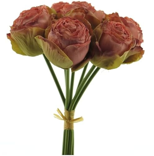 Cabbage Rose, Deko Rosenbündel, Rosenstrauss, Shappy Chic, pink/Natur 25 cm