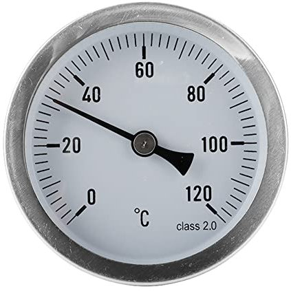 ZYWUOY Calibro termometro per Barbecue, termometro bimetallico analogico con Grill a Gas in Acciaio Inossidabile Termometro Industriale con puntatore 120 ℃