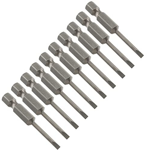 LDEXIN Lot de 10 embouts de tournevis magnétiques SL3 à tête plate en acier S2 avec tige hexagonale de 6,35 mm, longueur 5,1 cm