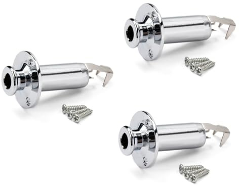 Toyvian 3stücke Threaded Stereo Mono Zylinder Ausgabebuchse Für Akustik Gitarre Mit Riemenknopf Und Montageschrauben Für Bass Und Andere Instrumente