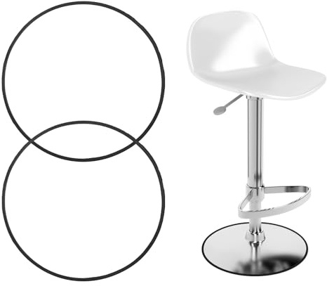 UFURMATE Lot de 2 patins de protection pour tabouret de bar - 58 cm - Anneaux en caoutchouc antidérapants pour tabouret de bar à base ronde
