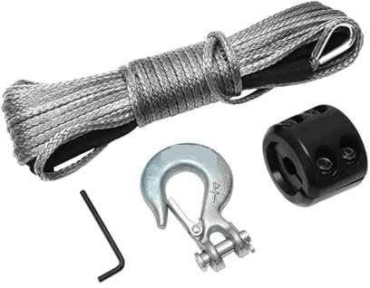 nmbhus 15M 10000LBS Synthetisches Windenseil-Bergungskabel for Off-Road-4WD-ATV-UTV-LKW-Boot-SUV Synthetisches Winden-Abschleppseil (Color : Winch Rope kit)
