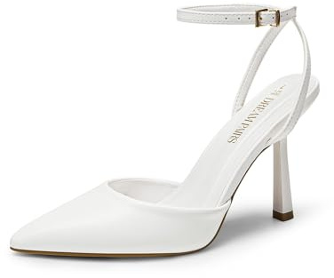 DREAM PAIRS Decollete Donna Tacco Spillo | Tacco 10 cm, cinturino caviglia regolabile, soletta imbottita per feste e matrimoni.
