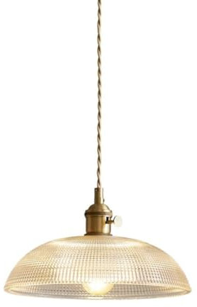 SEMANHUAOZ Clear Glass Dome Pendant Light - Adjustable Height Vintage Semicircle Hanging Fixture for Kitchen Island, Dining Room Table, Nordic Ceiling Chandelier