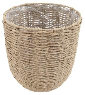 CB Home & Style Pflanztopf Rattan Natur mit Folie Pflanzkübel Blumentopf Blumenkübel (Natur, 36x36x37cm)