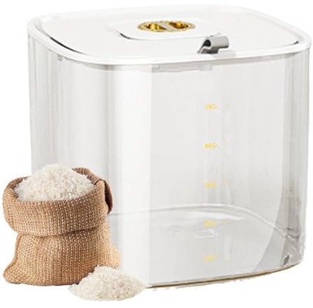 Linsition Récipient À Riz - 5KG Conteneurs Stockage Riz, Distributeur De Bacs De Stockage De Riz, Boîte De Rangement De Céréales Alimentaires Pour Farine De Céréales