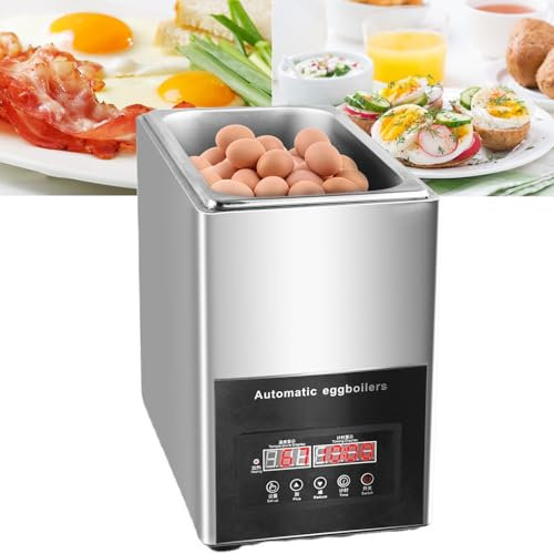Electric Egg Boiler - Holds Up to 50 Eggs, Hot Spring Egg Cooker for Soft, Medium Or Hard Boiled, Intelligent Temperature Control, One-Button Start, Stainless Steel Liner