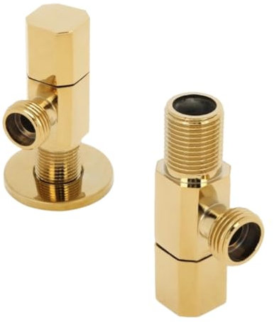 2-teiliges Winkel-Absperrventil, Warm-/Kaltwasser-Absperrhahn, Messing, WC-Wasserventil, Waschbecken-Absperrventil, Duschzubehör für Badezimmer-WC