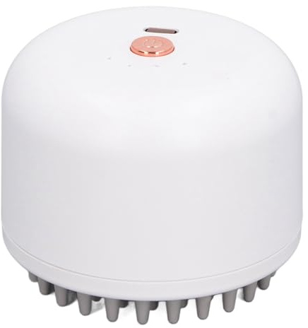 Haustier-Massagebürste, Elektrisches Kopfmassagegerät für Hunde und Katzen, Kompakte Ni-MH-Batterien, ABS, TPR-Material, 7,5 X 7,5 X 6,5 Cm, Tragbar und Massagegerät Zur (WHITE)